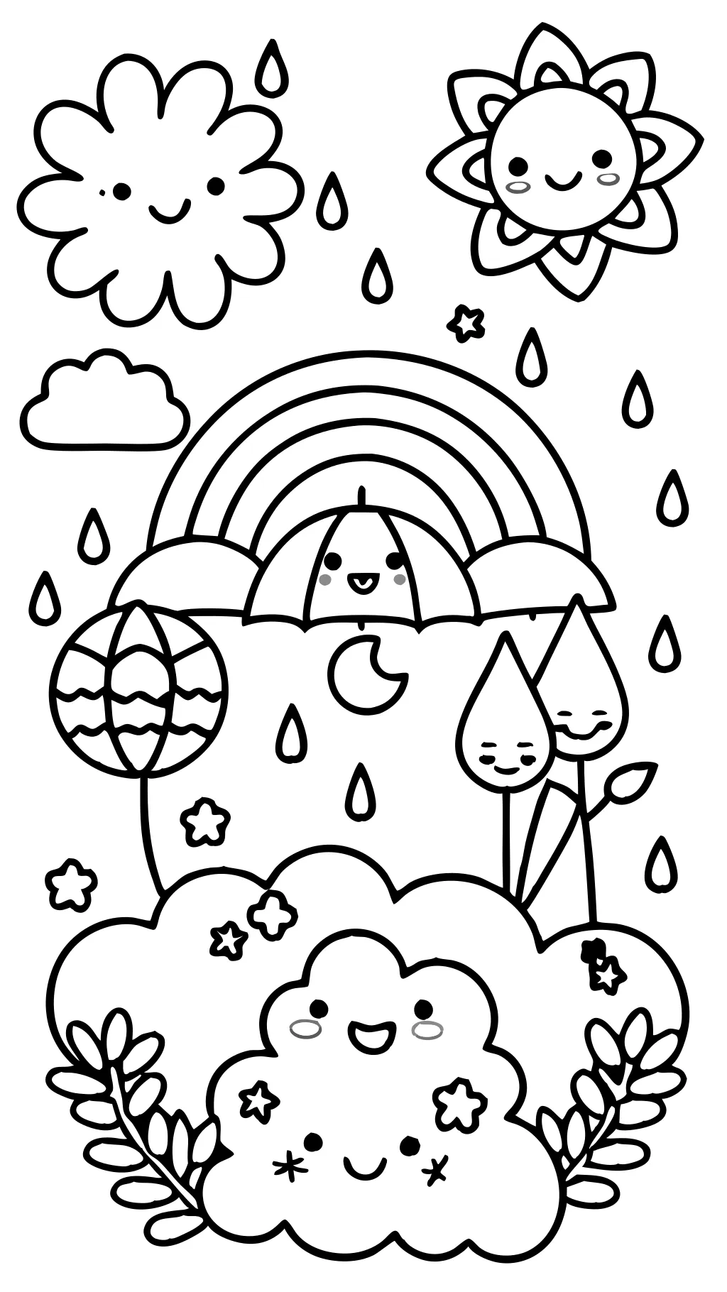 coloriage de pluie